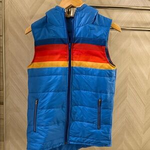Colorful Striped Puffer Vest